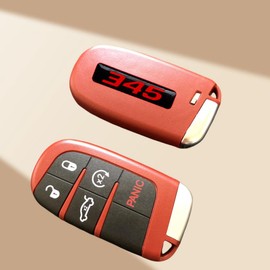 2PCS Key Fob Badges Compatible with Challenger Charger Durango Vehicle 2015-2024- Set of 2 - Finest Stickers Inlays Emblems for 345 Style, Perfect for Decals [Car Key not Included] (Red,345)