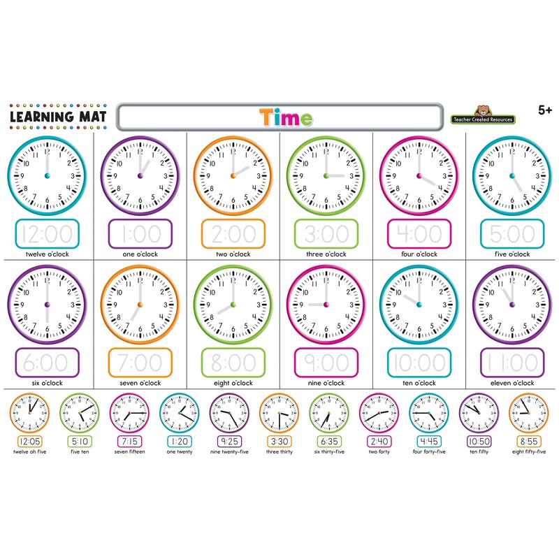 Teacher Created Resources Time Learning Mat