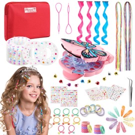 SEMKOTREE Hair Bedazzler Kit, Glitzersteine Haare Maschine mit 630 Hair Gems und Haarsträhnen Kinder, Haar Glitzer Strasssteine Glitter Hair Gemstone Styler
