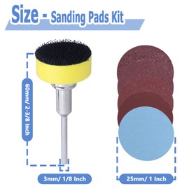 Mesee 100 Pieces 1 Inch Sanding Discs, 25mm Hook & Loop Sand Paper 100-3000 Grit Wet Dry Sandpaper Replacement Assortment Kit with 1/8'' Shank Backing Pad Plate Holder for Rotary Tool Grinder