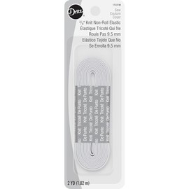 Dritz Non-Roll, 3/8-Inch x 2-Yards, White Knit Elastic
