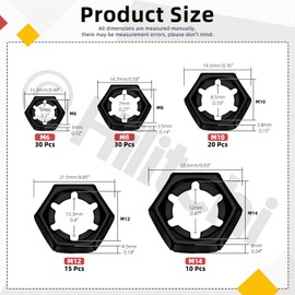 Hilitchi 105Pcs 5 Sizes Internal Tooth Starlock Washers Assortment Kit 65Mn Steel Push Nut Push On Washer Quick Speed Locking Washer Push On Locking Washer for Machinery Equipment (M6 M8 M10 M12 M14)