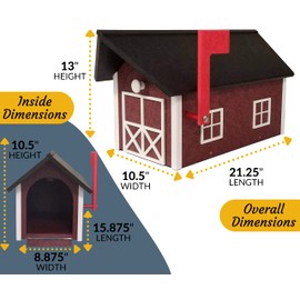 DutchCrafters Large Durable Plastic Poly Post Mount Barn Mailbox for Outdoor Residential Use, Mounts on 4x4 Post, Farmhouse Mailbox - Amish Made in America (Cherrywood and Black)