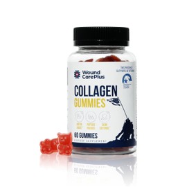 Wound Care Plus Collagen Gummies – with Collagen Peptides, Biotin, Zinc, Vitamins C & E – Supports Skin, Hair & Nail Health – Pectin-Based, Gluten-Free, Non-GMO – 60 Chewable Gummies
