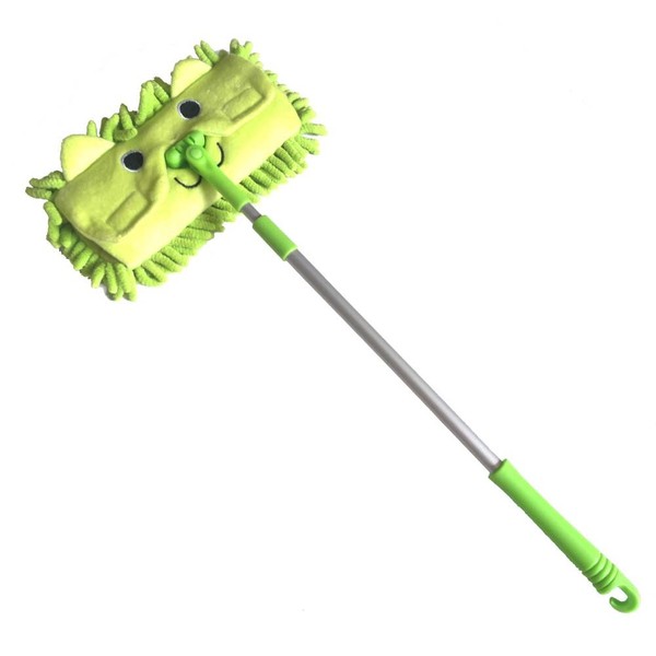 Xifando Mini herramientas de limpieza para niños, 3 piezas incluyen fregona, escoba, recogedor (trapeador verde+escoba azul y recogedor de polvo)