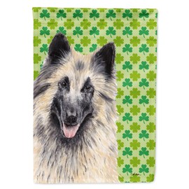 Caroline's Treasures SC9312GF Belgian Tervuren St. Patrick's Day Shamrock Portrait Garden Flag Mailbox Flag Decorative Yard Flag Banner Outside Patio Artwork Yard Flower Beds, Garden Size, Multicolor