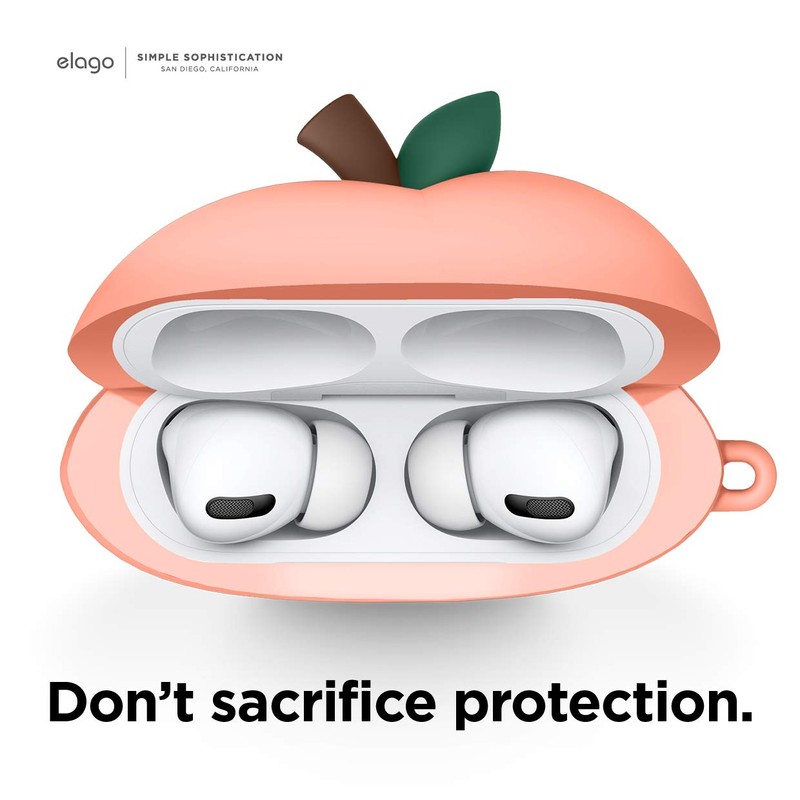 elago Peach Case with Carabiner Compatible with AirPods Pro Case