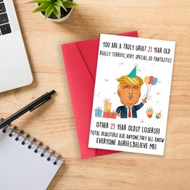 Missonemi Funny Trump 28th Birthday Card, Humorous 28th Birthday Decorations for Men Women, Best Gifts for 28 Year Old Woman Men, Great 28 Year Old Birthday Gifts for Husband Wife
