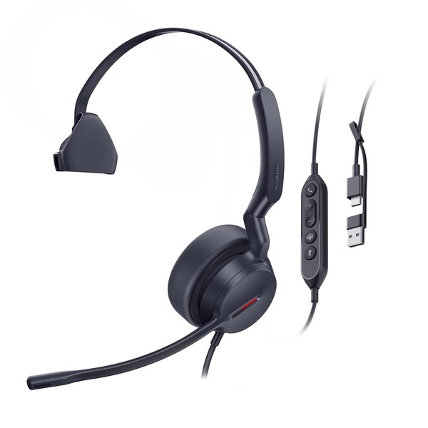 Yealink UH44 Teams Certified USB Headset - Noise Cancelling Mic,
