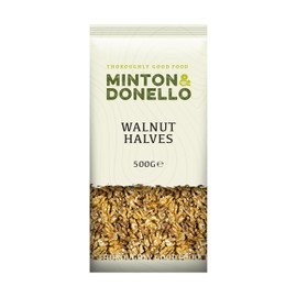 Minton & Donello - Walnut Halves, Fresh, Crunchy, Rich in Omega-3, 500g