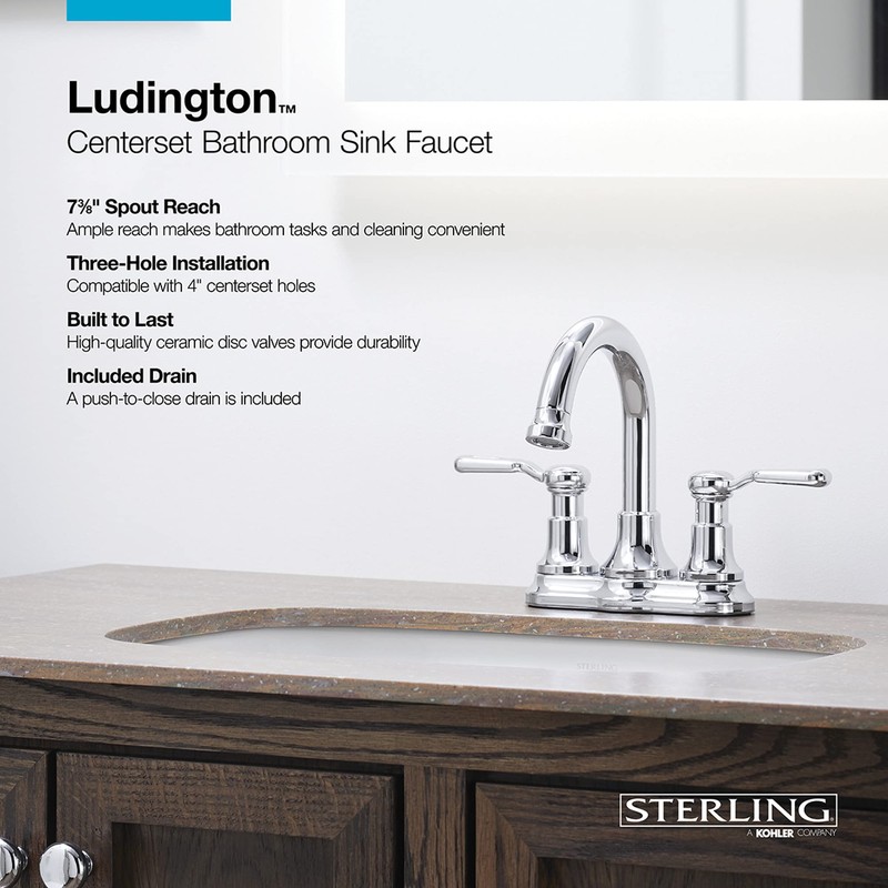 KOHLER Ludington Centerset Bathroom Sink Faucet