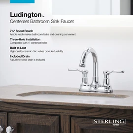 KOHLER Ludington Centerset Bathroom Sink Faucet