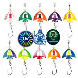 Njord Kalastus Wing Spoons Trout Set 4.5 g UV Active Trout Spoon Set Trout Bait 2025 Trout Bait Box Fishing Accessories Trout (5 x Rings & 5 x Inner Rotator)