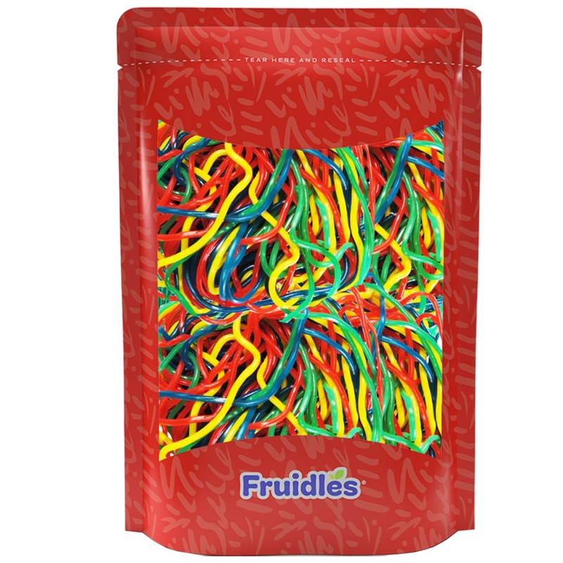 Fruidles Rainbow Licorice Laces, Rope String Licorice Candy Gummies, Soft,