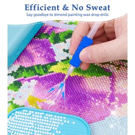 Electric Diamond Art Painting Pen, Vacuum Diamond Painting Pen Tools No Wax Needed for Adult/Kids, Precision Adsorption Diamond Art Pen Accessories, Portable USB Powered Ergonomic Design (Blue)