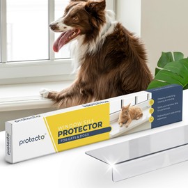 PROTECTO Window Sill Protector from Dogs 35.5 x 3.25 Clear Window Guards from Cats Scratching, Chewing & Clawing | Keep Your Sills Smooth & Paws Safe | Ultra Strong Window Sill Cover Protection