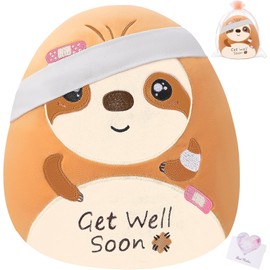 Get Well Soon Sloth Plush - Sloth Stuffed Animal Healing Gift for Recovery, Sympathy and Cheerful Pillow Plush, 8 Inch