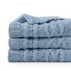 Battilo Bluish Grey Throw Blanket for Couch, Woven Chenille Blue