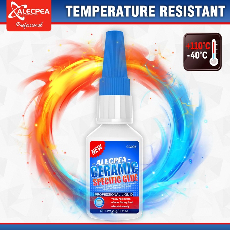 ALECPEA 20g Ceramic Glue - High-Strength Adhesive for Porcelain &