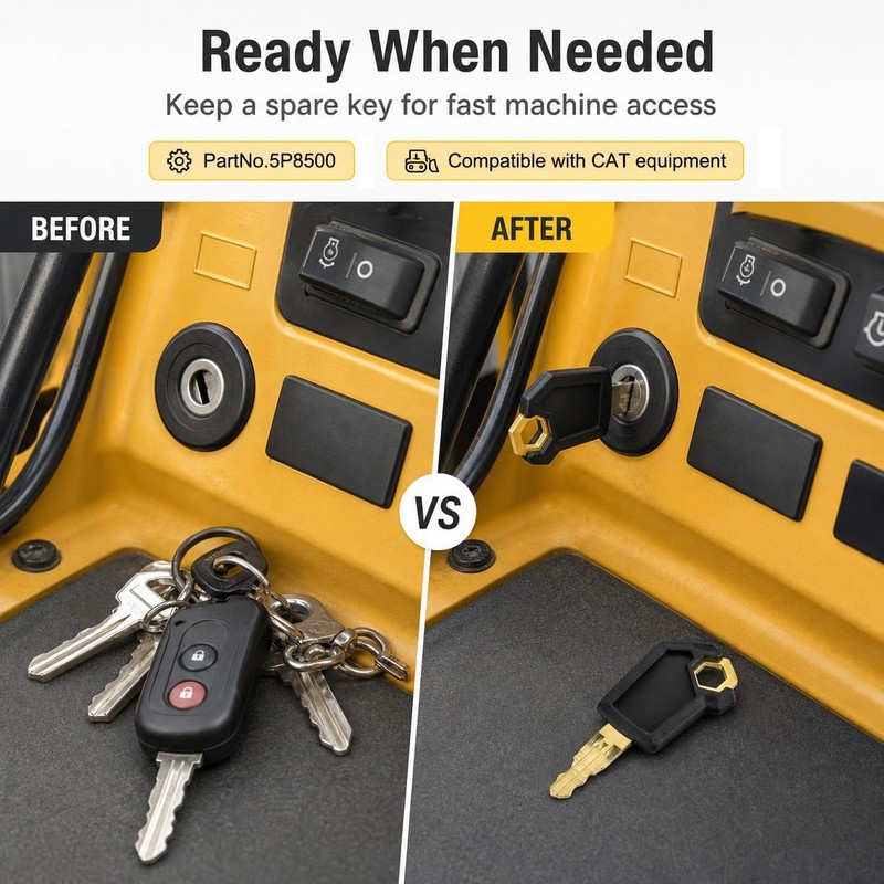 QWORK 5P8500 Keys, 40 Pack Ignition Keys Compatible with Caterpillar