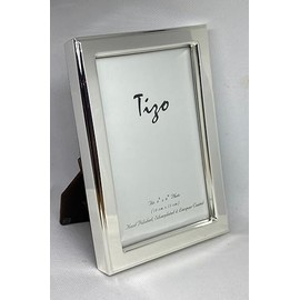 Tizo 4" X 6" Narrow Bevel Border Silverplate Frame Made in Italy…