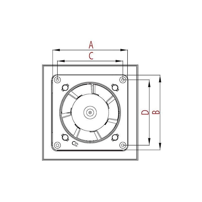 Wall Ceramic Tile Bathroom Kitchen Extractor Fan 100mm Diameter with