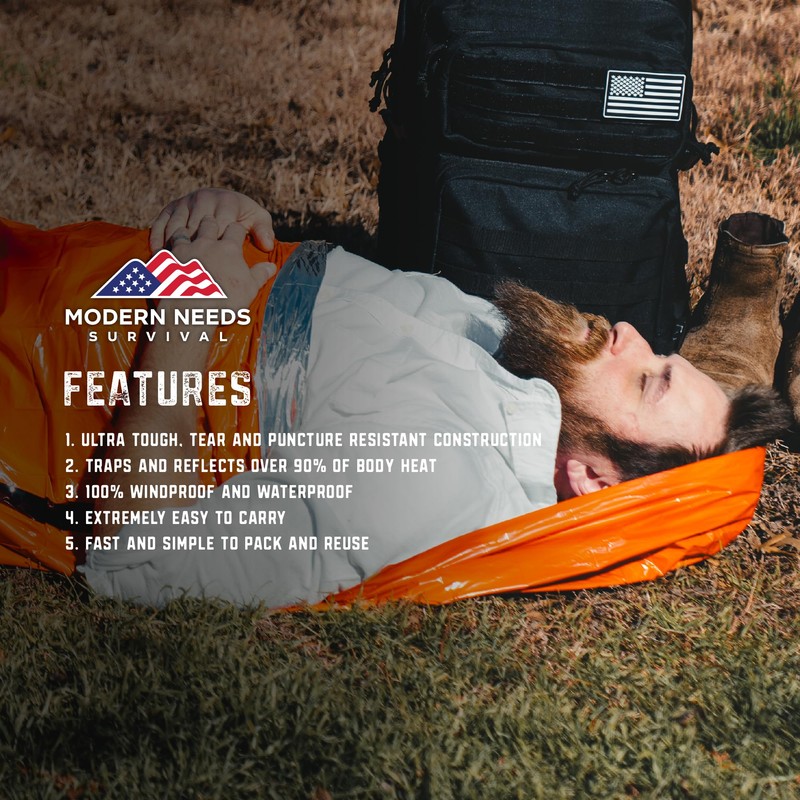 MODERN NEEDS Emergency Sleeping Bag – Thermal Blanket & Bivy