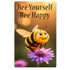 Fridge Magnet Happy Bee, Inspirational, Bee Yourself Bee Happy 8.5cm