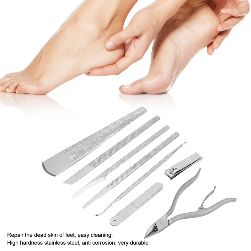 8Pcs Pedicure Knife Stainless Steel Dead Skin Remover Portable Foot