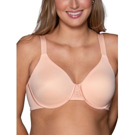 Vanity Fair Vanity Fair Women's Beauty Back Smoothing Bra, Minimizes Bust Line up to 1.5", Non Padded Cups up to H, Peach Please, 44DD