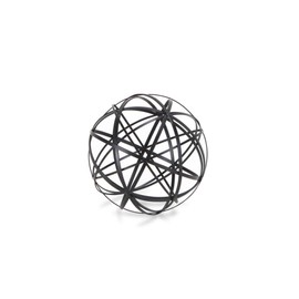 Contemporary Home Living 6.5" Black Handcrafted Metal Wire Ball Tabletop Decoration