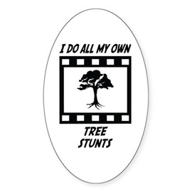 CafePress Tree Stunts Oval Sticker (10 Pk) Oval Car Bumper Sticker(10-Pack)