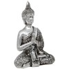 Thai Buddha with Reflective Silver Meditation Shawl with Hands Clasped