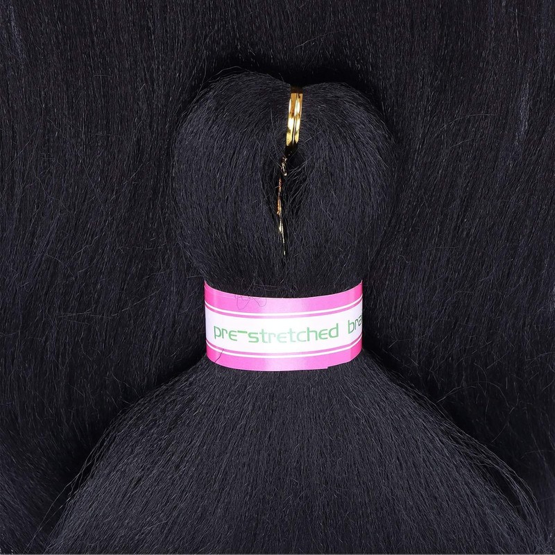 Pre Stretched Braiding Hair 16 Inch, 8 Packs Professional Braiding