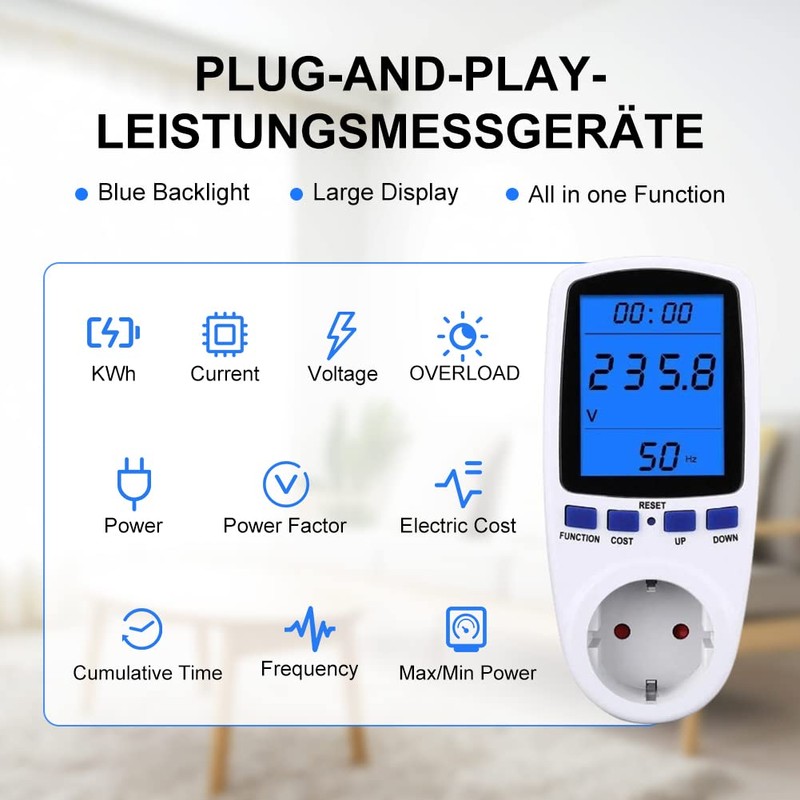 Piashow Electricity Meter for Balcony Power Plant, Pack of 2