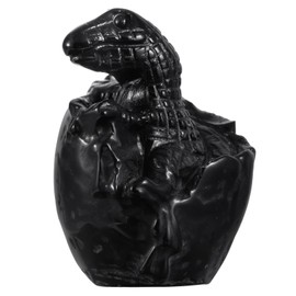 Nupuyai Carved Baby Dragon Egg Hatchling Statue Crystal Half Hatched Dinosaur Egg Figurine Decor for Home Office Desktop, Black Obsidian