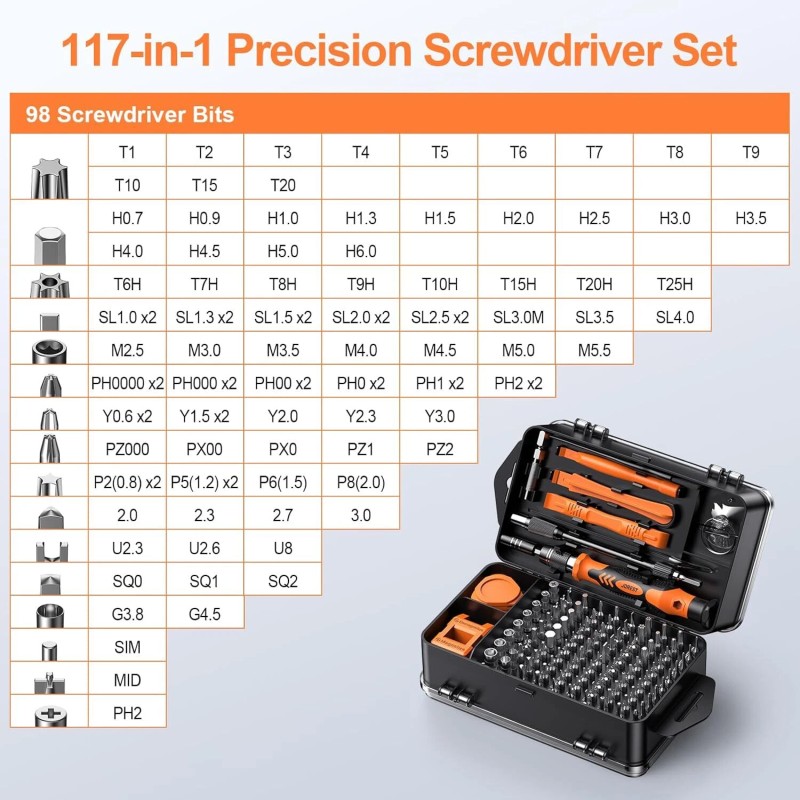 Jorest 117 in 1 Precision Screwdriver Set Tool Mini Repair