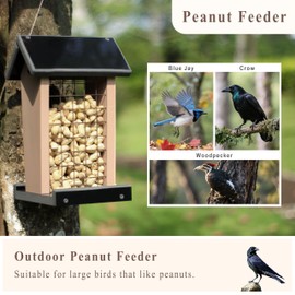 Crow Feeder - Hanging Whole Peanut Bird Feeder, Durable Plastic, Attracts Crows, Woodpeckers, Large Birds & Blue Jays - Outdoor Garden, Yard Use