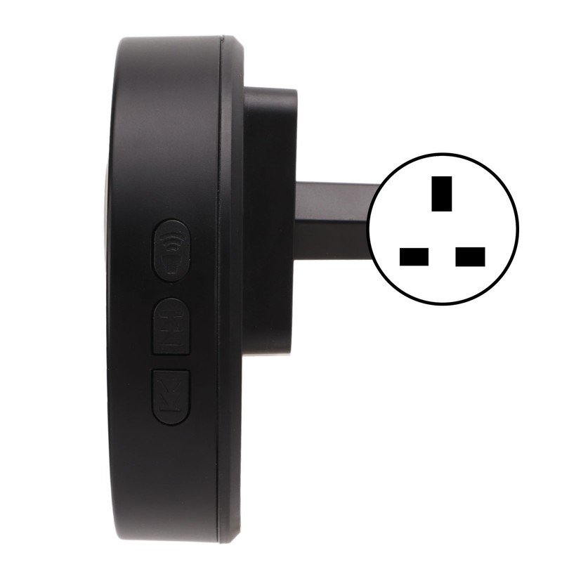 Black Wireless Doorbell Self Powered Waterproof Door Bell with 58