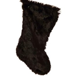 Generic Christmas Stocking ~ Black Faux Fur Sable Chic, Glam Holiday Design 20""