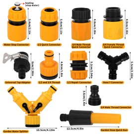Garden Pipe Connector Hose Tap Connectors and Fittings Kit, Hose Pipe Adapter Attachments (20 Pcs)