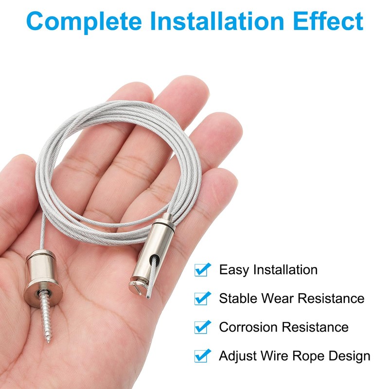 PATIKIL Ceiling Hanging Wire Cable Kit, 2m/6.6ft 4 Set Adjustable