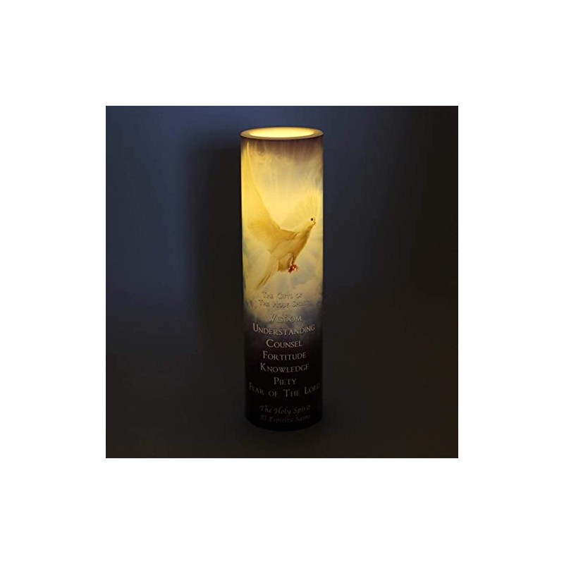 THE SAINTS COLLECTION Holy Spirit Blue, LED Flameless Devotional Prayer