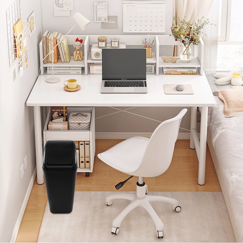 Leendines Waste Can with Swing Lid, 14 L Plastic Trash