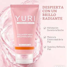 YURI Collagen Mask, Collagen Night Wrapping Peel-Off Mask, Hydrating & Firming Overnight Face Mask, Easy Peel Skincare for Smooth & Glowing Skin, Idea