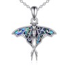 ONEFINITY Moth Necklace 925 Sterling Silver Moth Pendant Abaone Shell