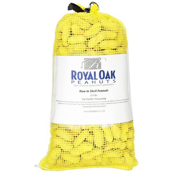 Royal Oak Raw In-Shell Peanuts, 2.5 Pound Bags (Pack of 3)