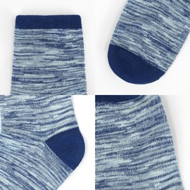 ZERULETS Kids Socks Toddler Socks Boys Crew Socks 12 Pairs Athletic Mid Calf Half Cushion Socks for Boys Girls 1-14 Years(Multicolor-A,5-7 Years）