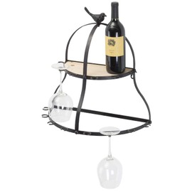 EXCELLO GLOBAL PRODUCTS Wall Mounted Wine Glass Holder: Holds 14 Wine Glasses. - EGP-HD-0033