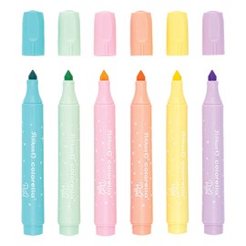 Pelikan Colorella Pastel Jumbo con 6 Piezas de Colores Surtidos en Caja de Cartón Lavable con Dos Anchos de Línea